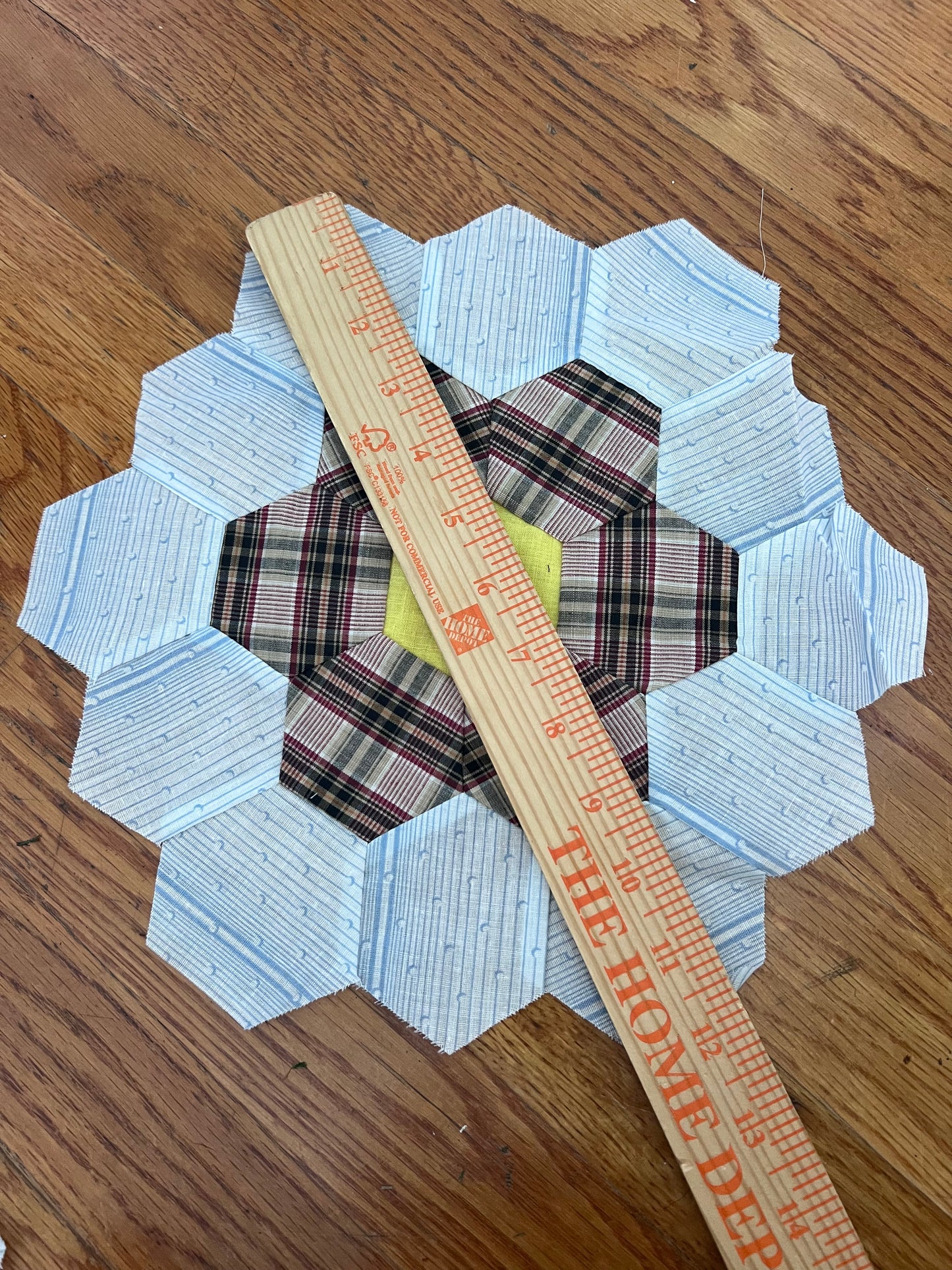 28 Vintage Grandmother’s Flower Garden Quilt Blocks | 12” Hand-Pieced Hexagon Flowers | Unfinished Quilt Lot
