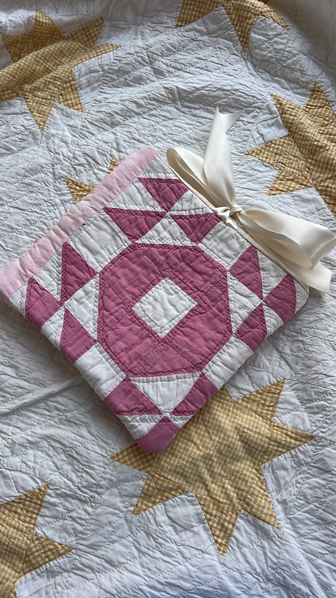 The Heirloom Book Pouch | Quilted Book Sleeve Pink