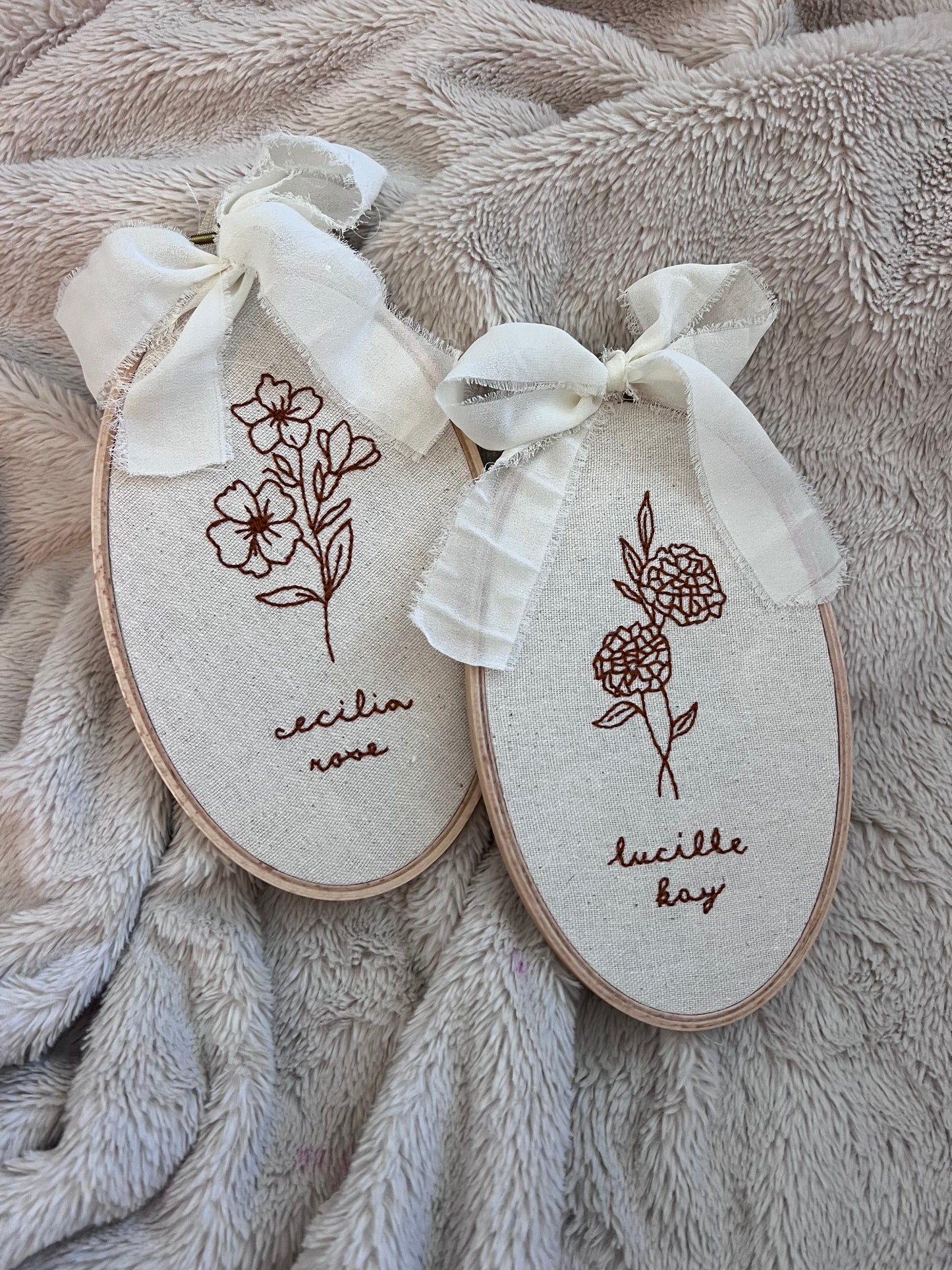 Custom Embroidered Birth Flower