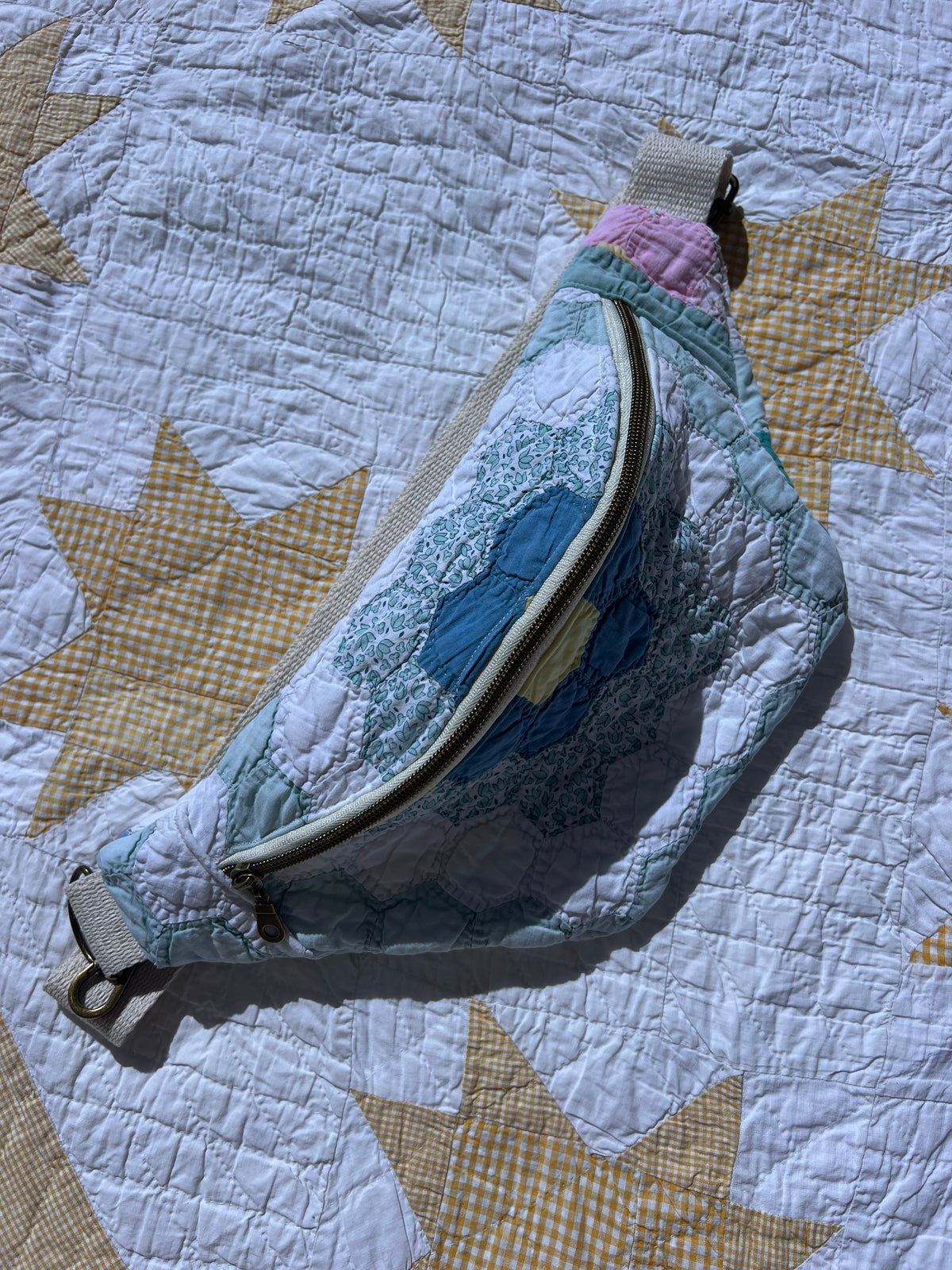 Grandmother’s Flower Garden Heirloom Bum Bag