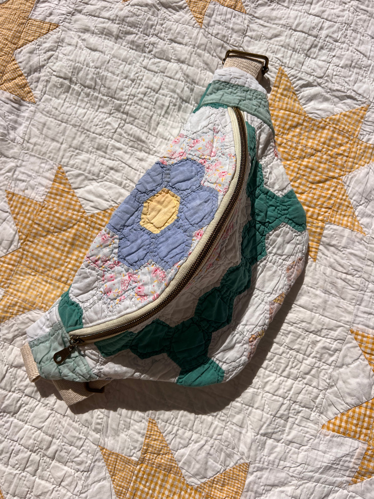 Grandmother’s Flower Garden Heirloom Bum Bag