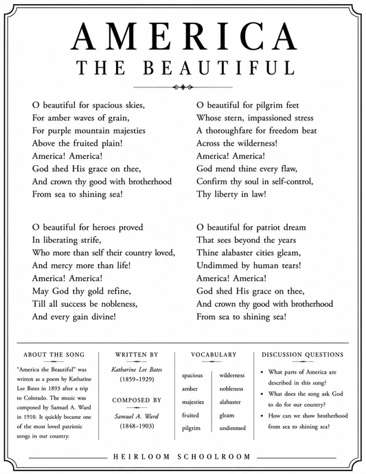 America the Beautiful: Know Your Country Celebration Pack (9-Page Expanded Edition)