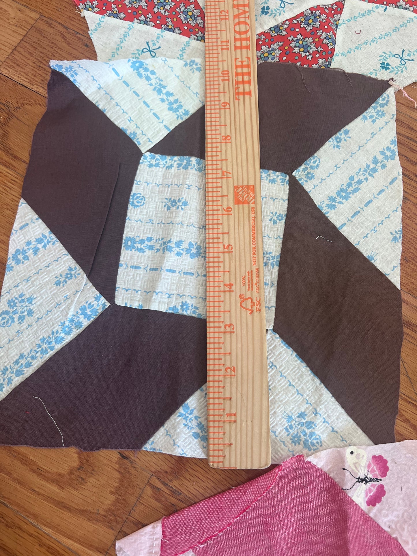 12 Vintage Hand-Pieced Quilt Blocks | 10” Antique Scrappy Patchwork Lot