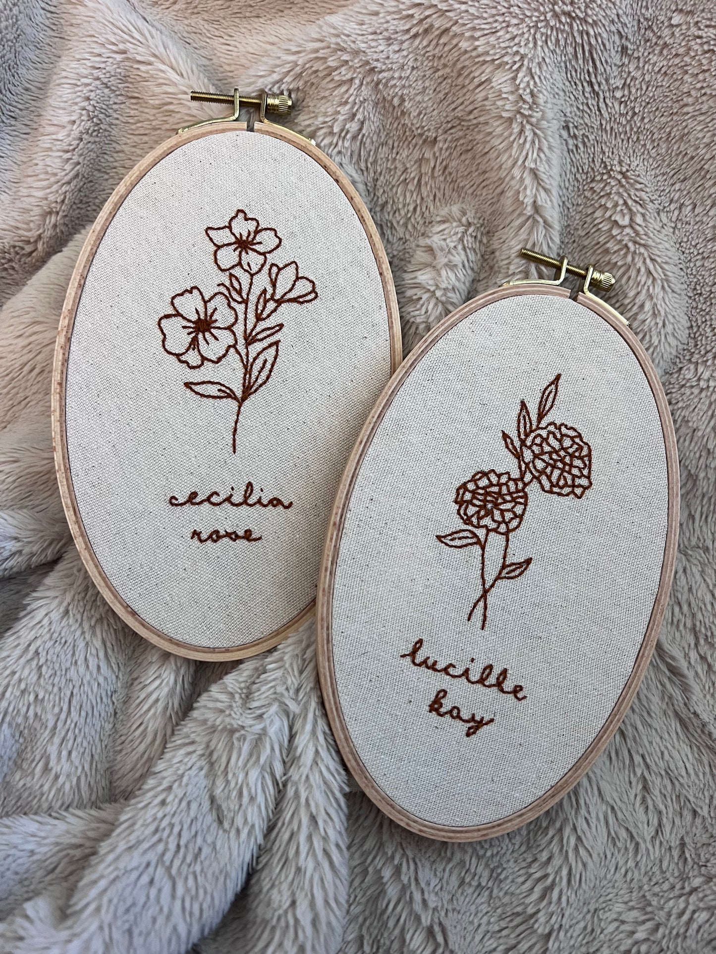 Custom Embroidered Birth Flower
