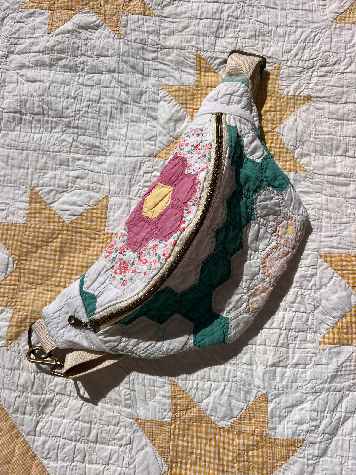 Grandmother’s Flower Garden Heirloom Bum Bag