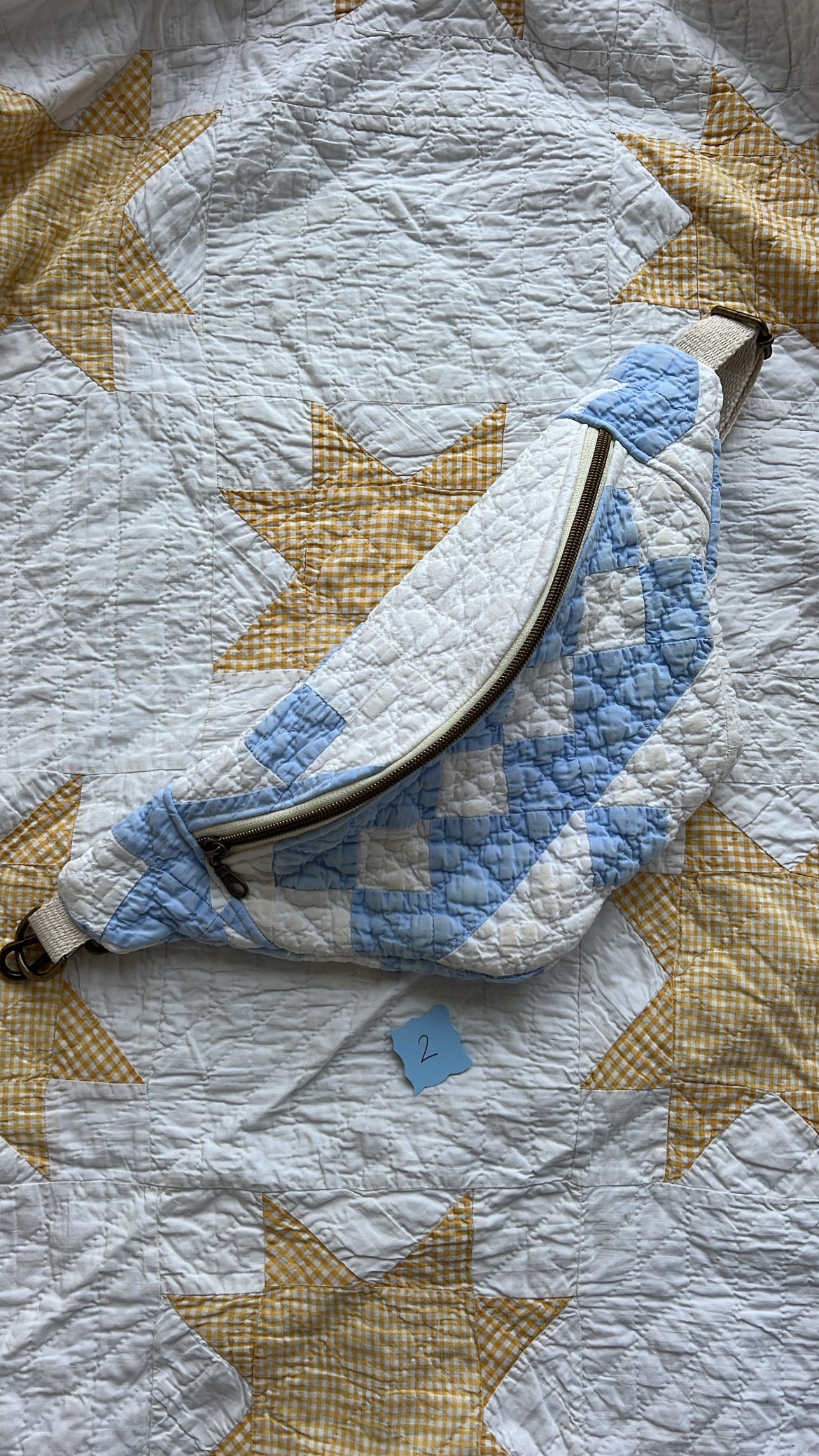 The Heirloom Quilted Bum Bag | Blue