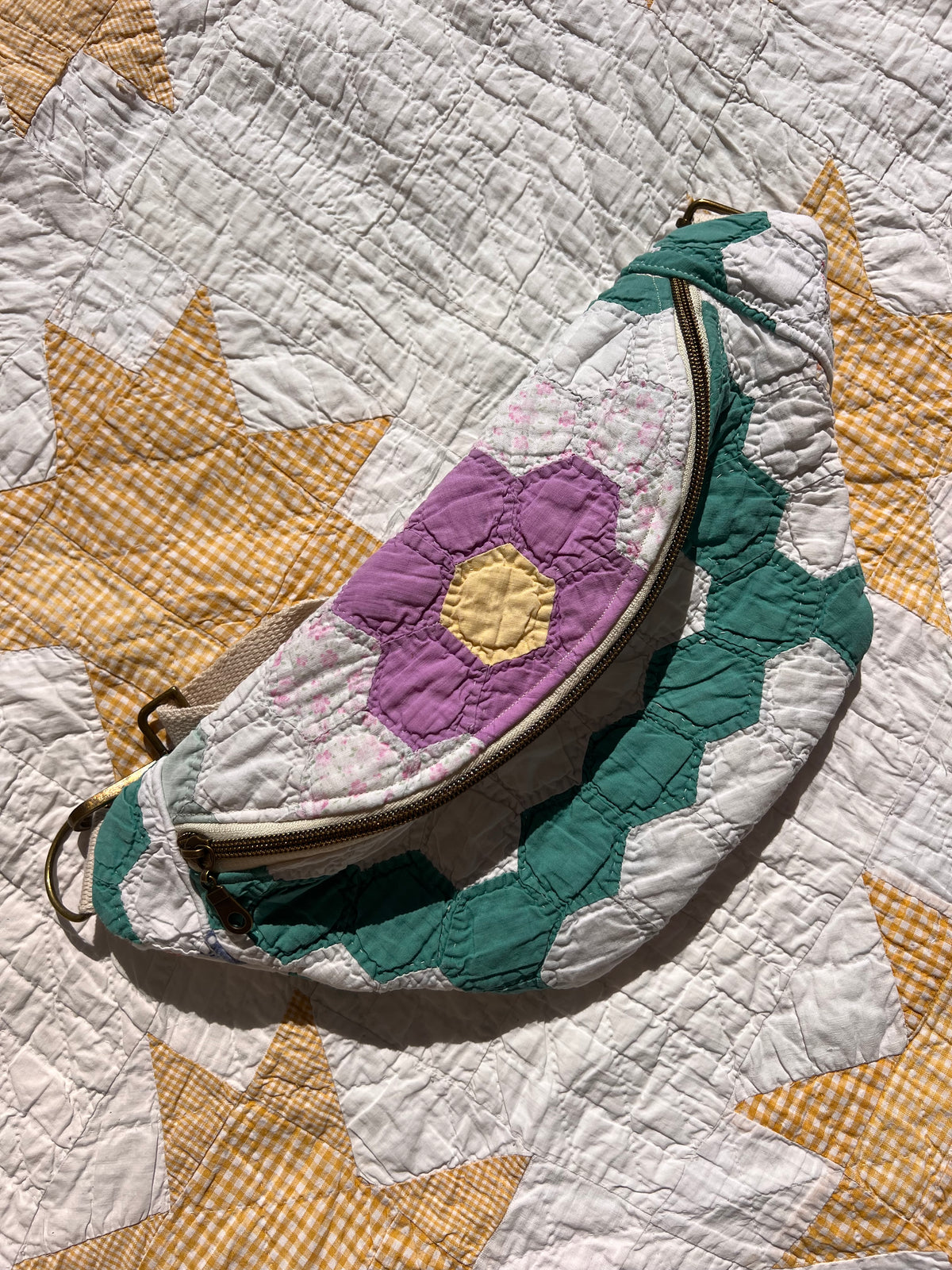 Grandmother’s Flower Garden Heirloom Bum Bag