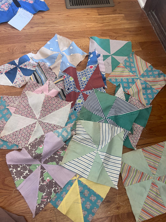 The Pinwheel Collection | Vintage Hand-Pieced Quilt Blocks