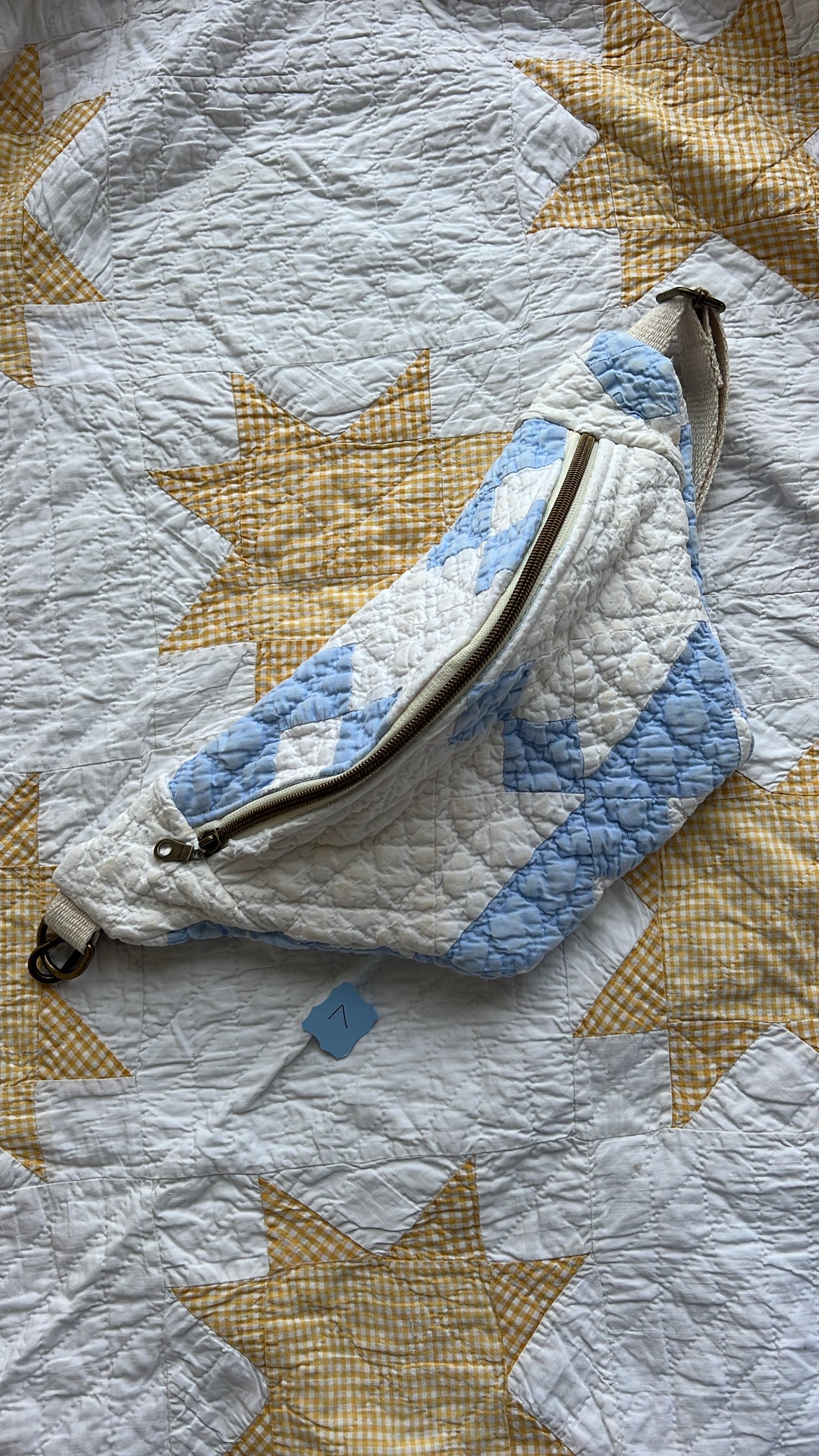 The Heirloom Quilted Bum Bag | Blue