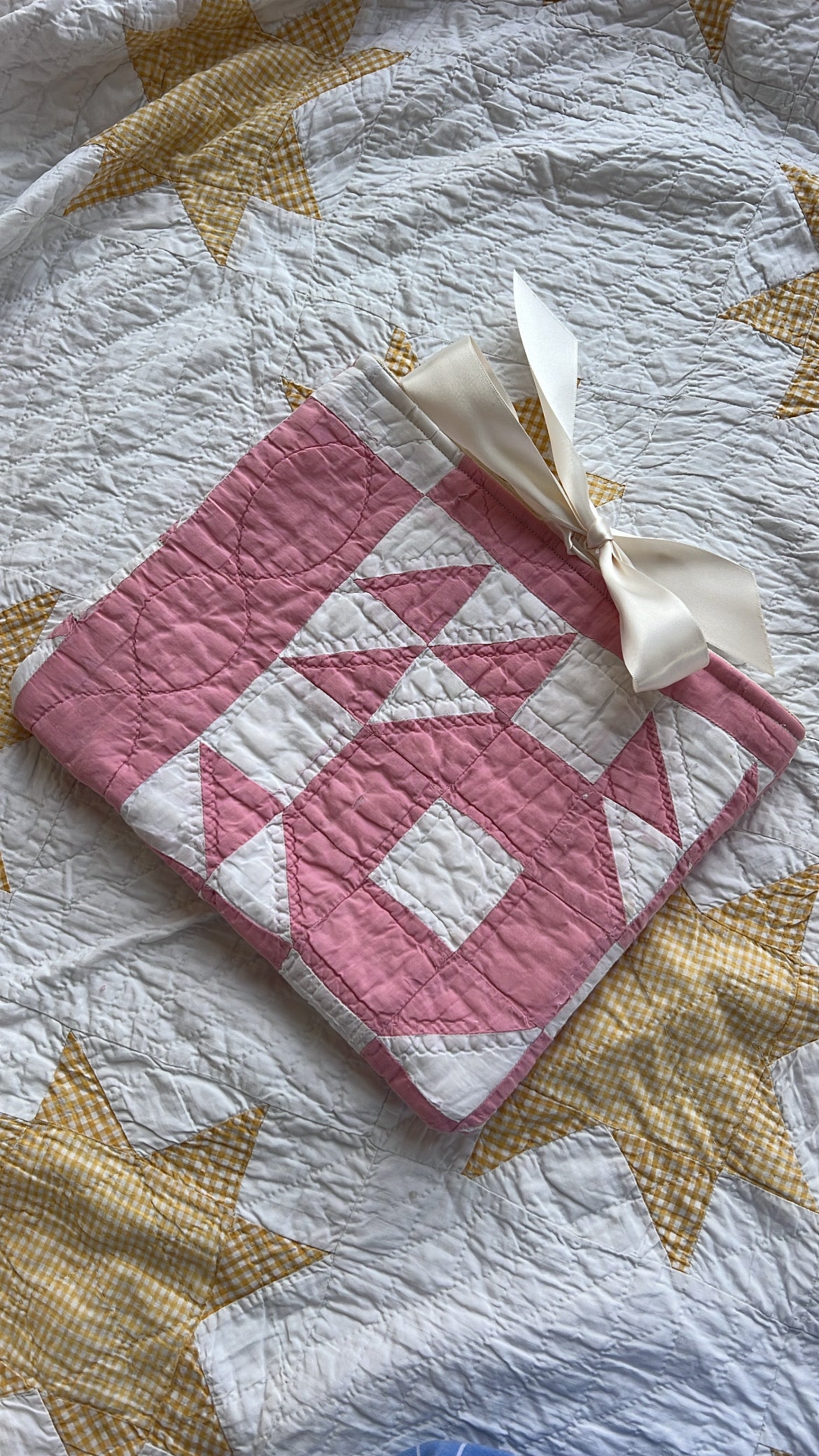 The Heirloom Book Pouch | Quilted Book Sleeve Pink