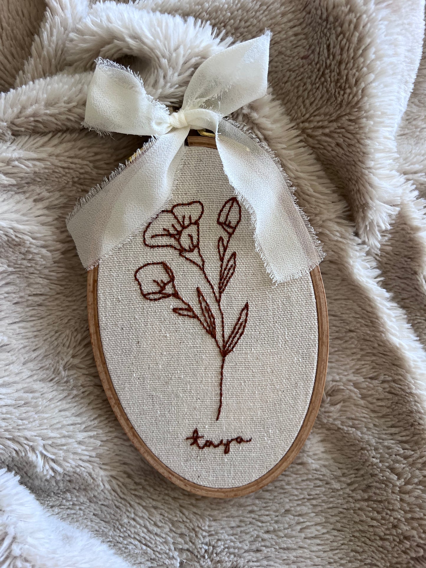 Custom Embroidered Birth Flower