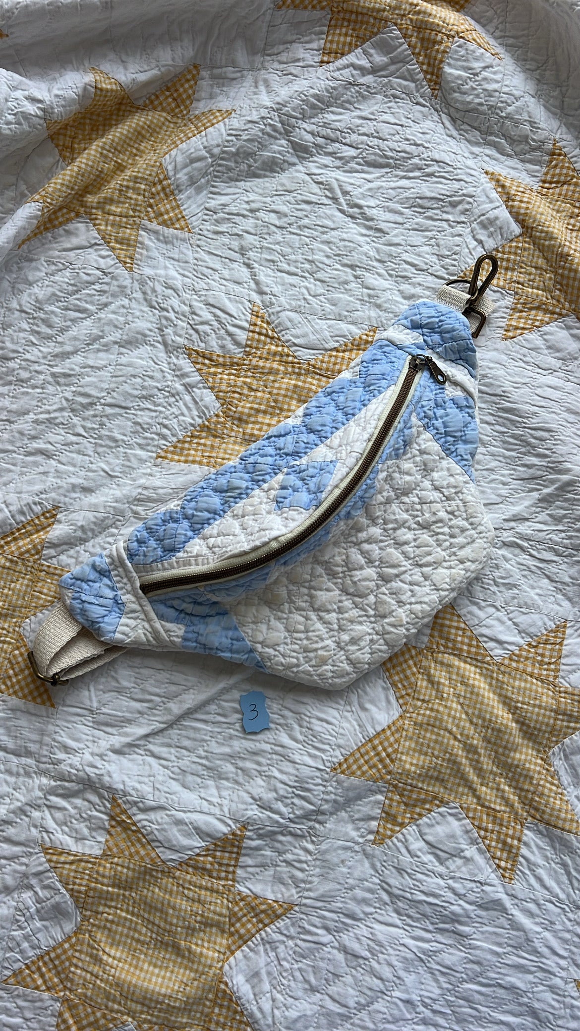 The Heirloom Quilted Bum Bag | Blue